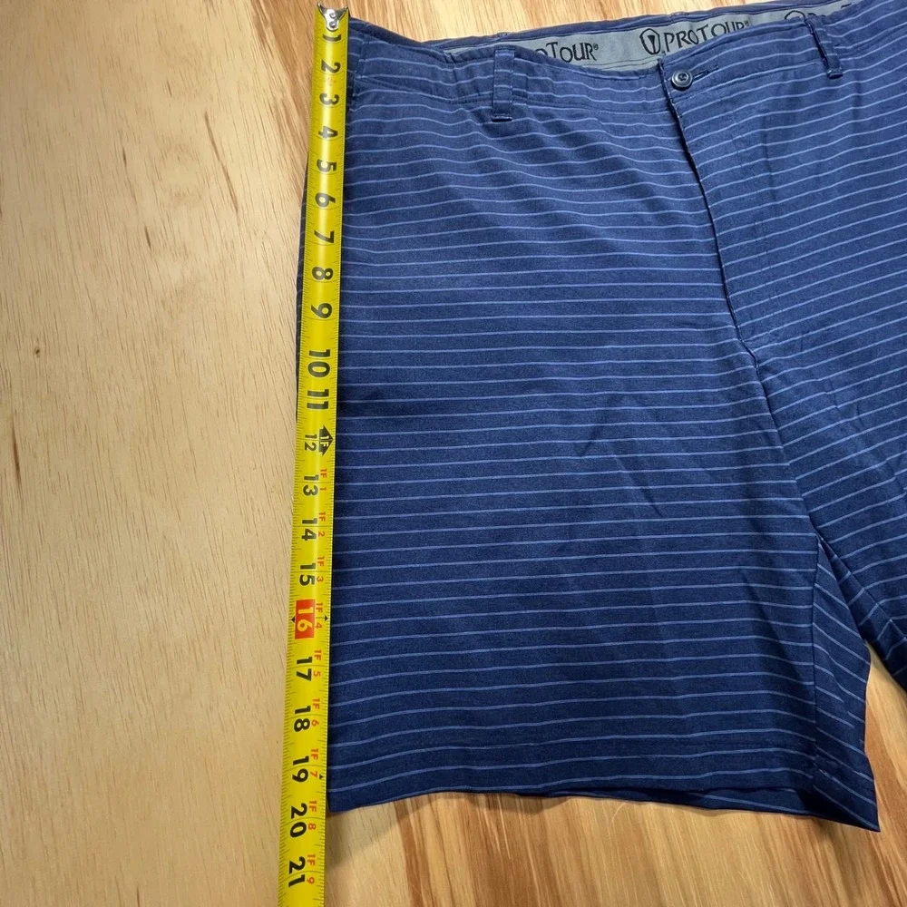 Pro Tour Navy Stripe Golf Performance Shorts Men's 42 NWT‎